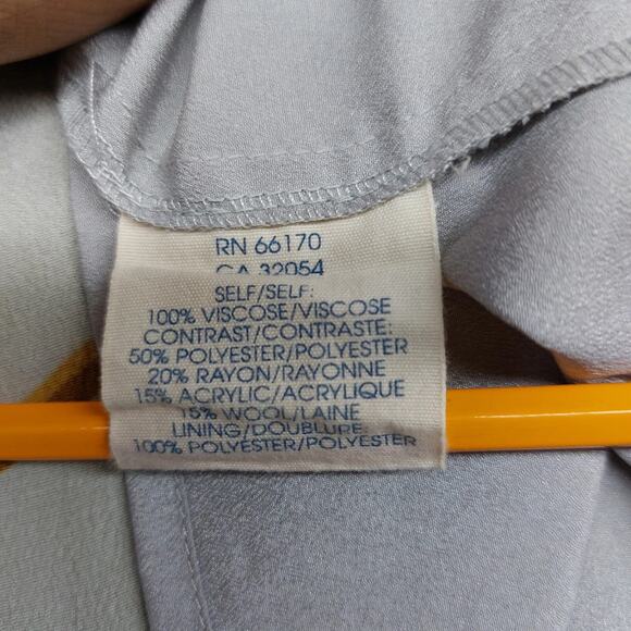 Anthropologie Brown Gold Skirt Edme & Esyllte Plumes Palms Button Front Lined 10 - Picture 8 of 8